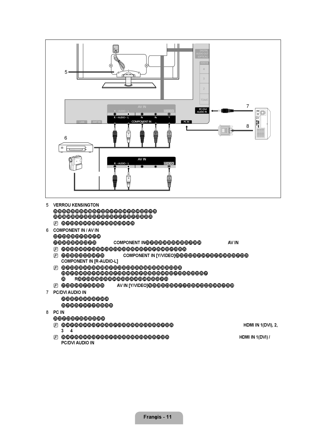 Samsung UNB6000, UN55B6000, UN46B6000, UN40B6000VF, UN32B6000, UN2B6000 user manual Verrou Kensington 