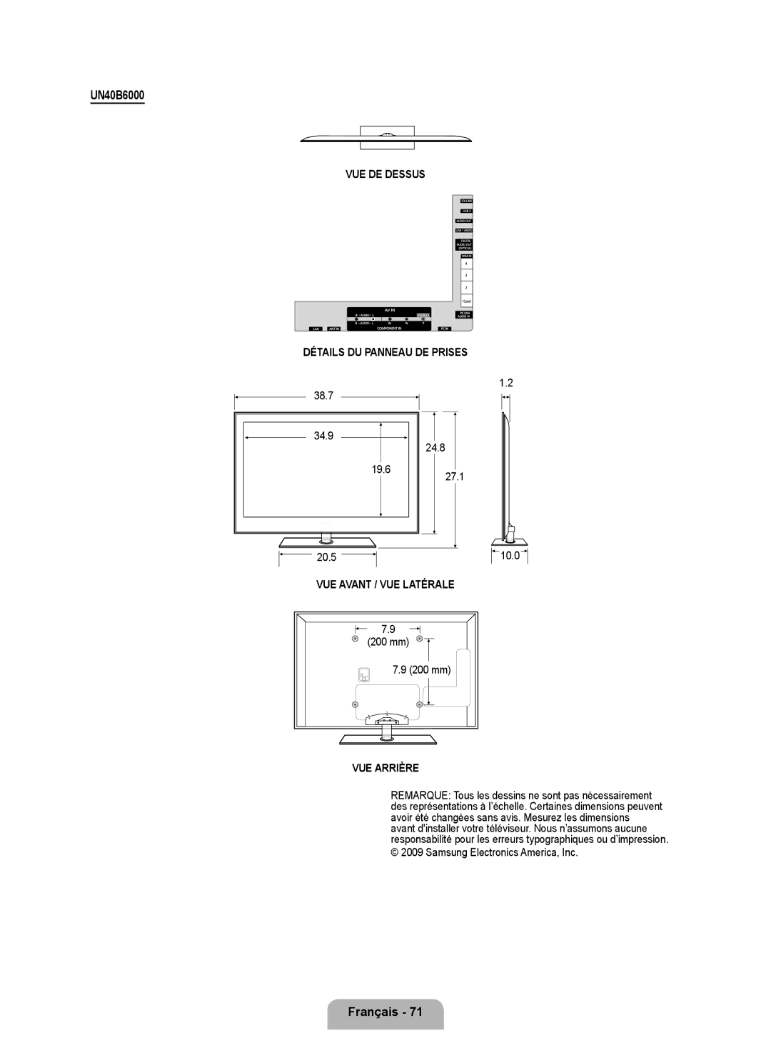 Samsung UNB6000, UN55B6000, UN46B6000, UN40B6000VF, UN32B6000, UN2B6000 user manual 