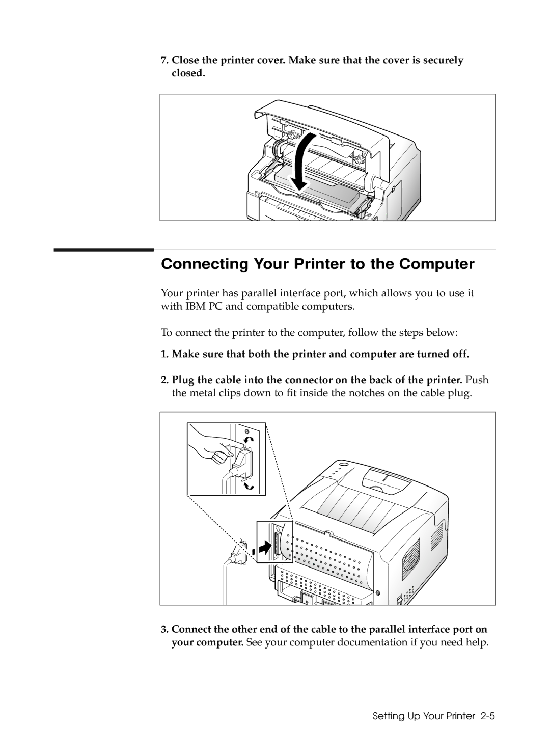 Samsung 6050 manual Connecting Your Printer to the Computer 