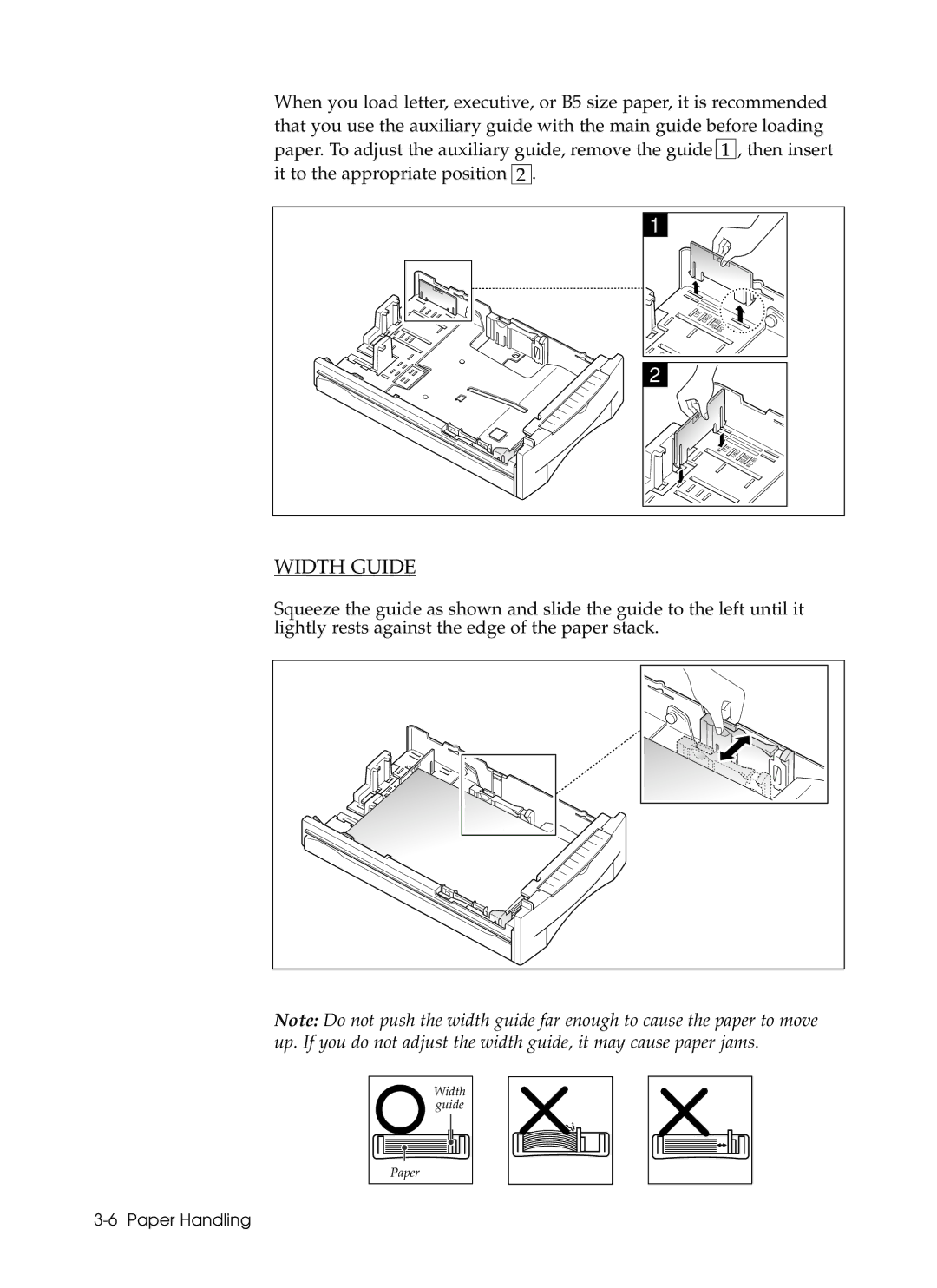 Samsung 6050 manual Width Guide 