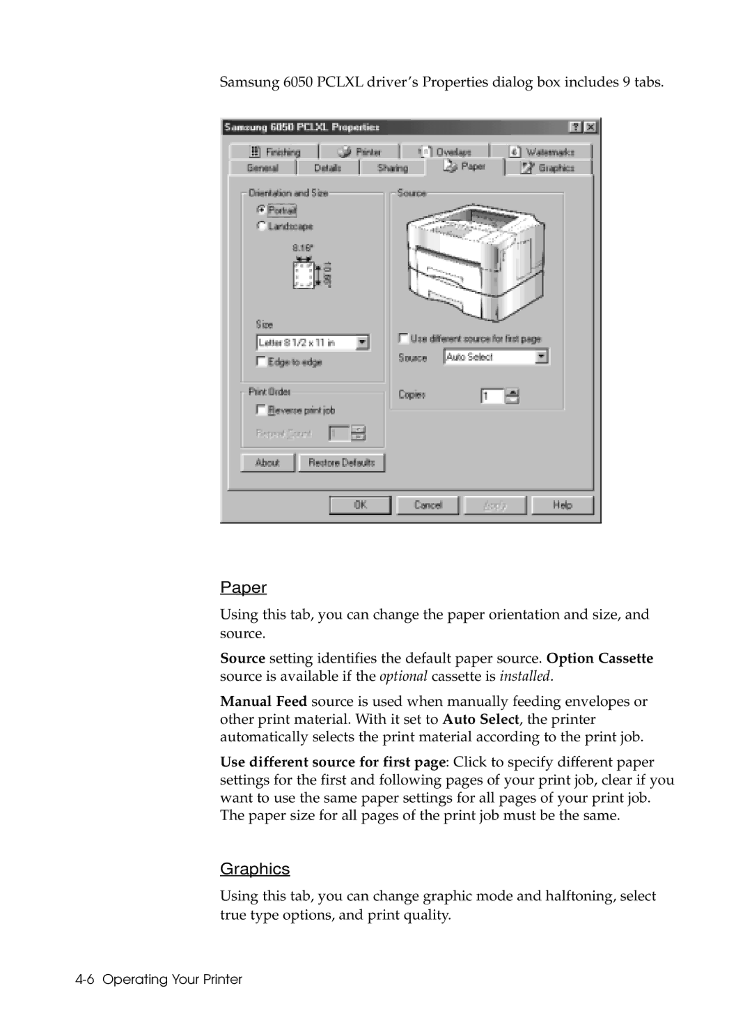 Samsung 6050 manual Paper 