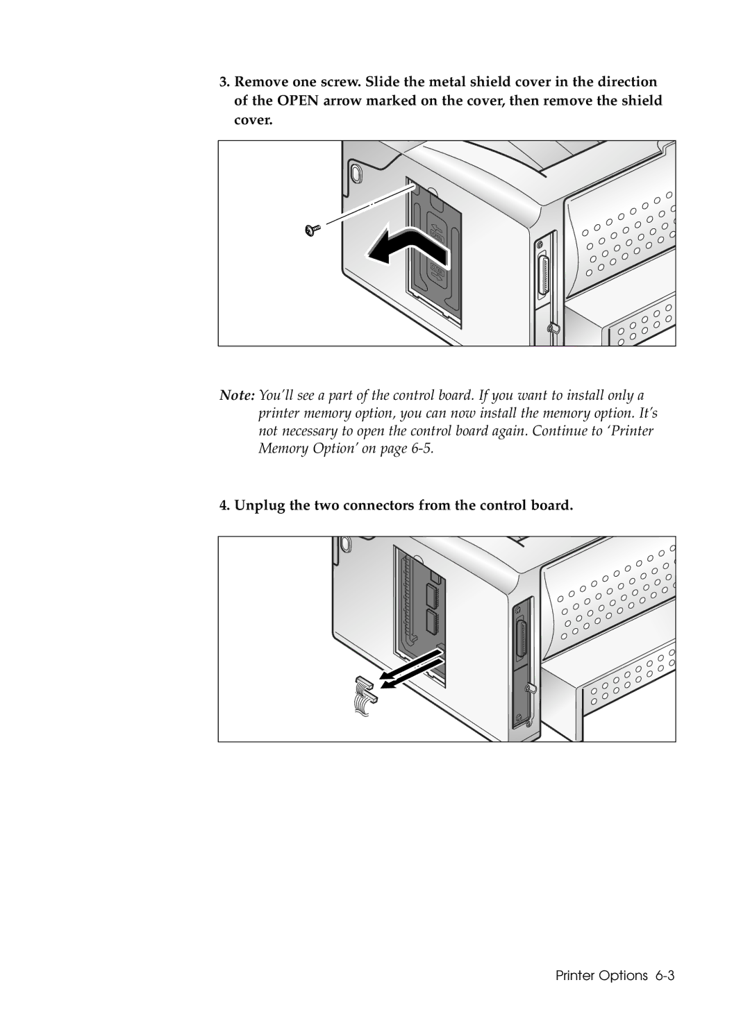 Samsung 6050 manual Unplug the two connectors from the control board 