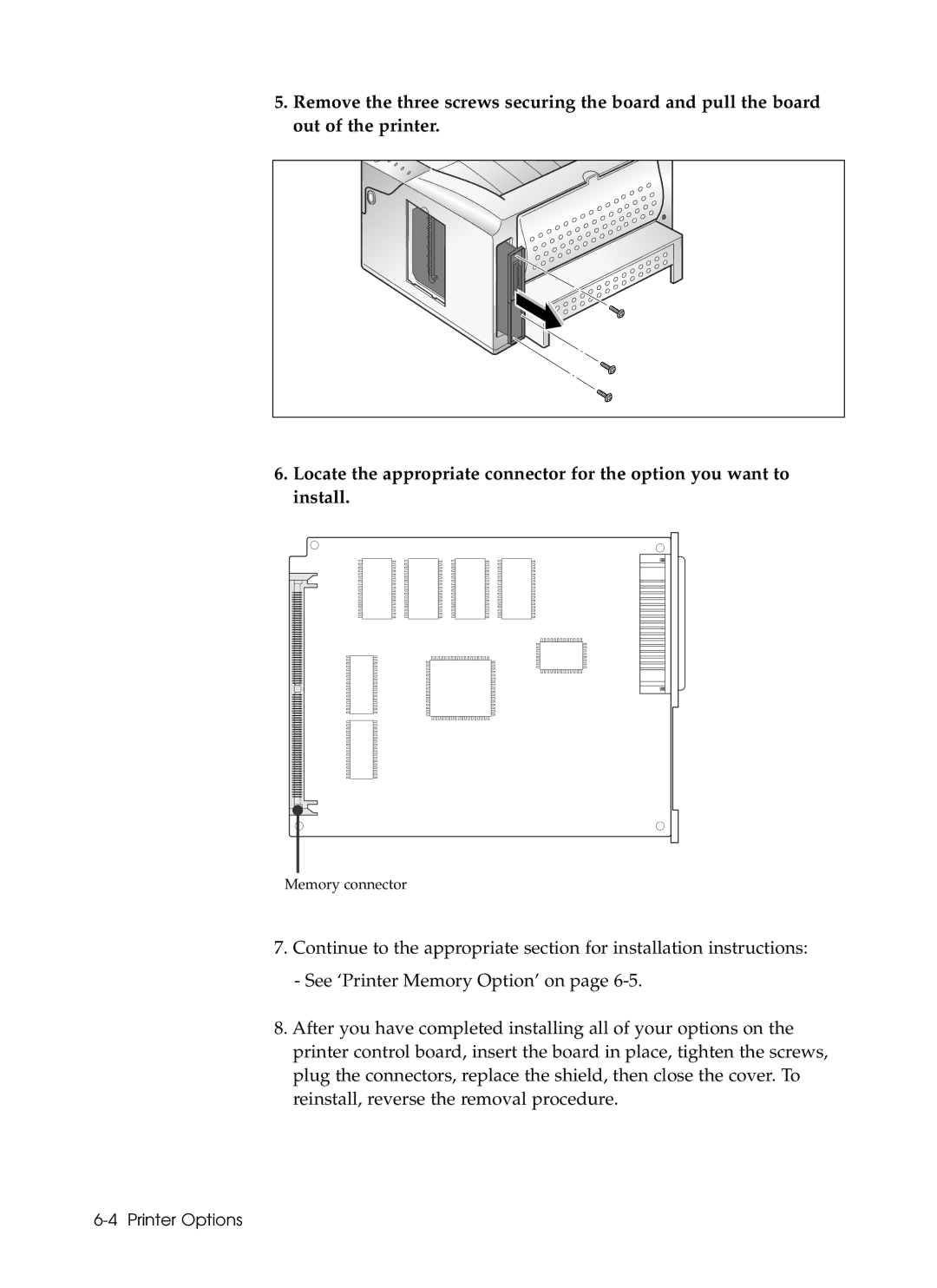 Samsung 6050 manual Memory connector 