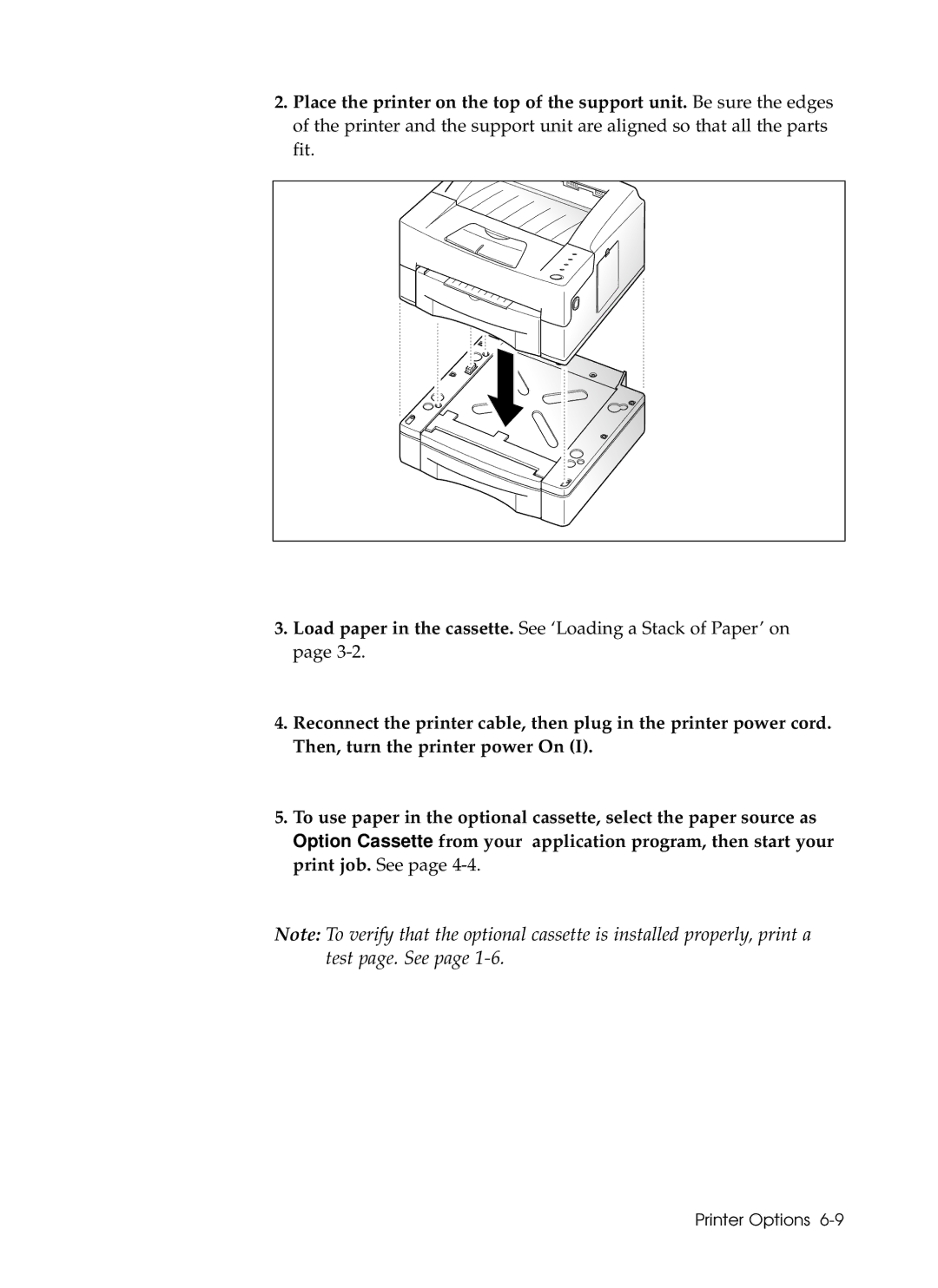 Samsung 6050 manual Printer Options 