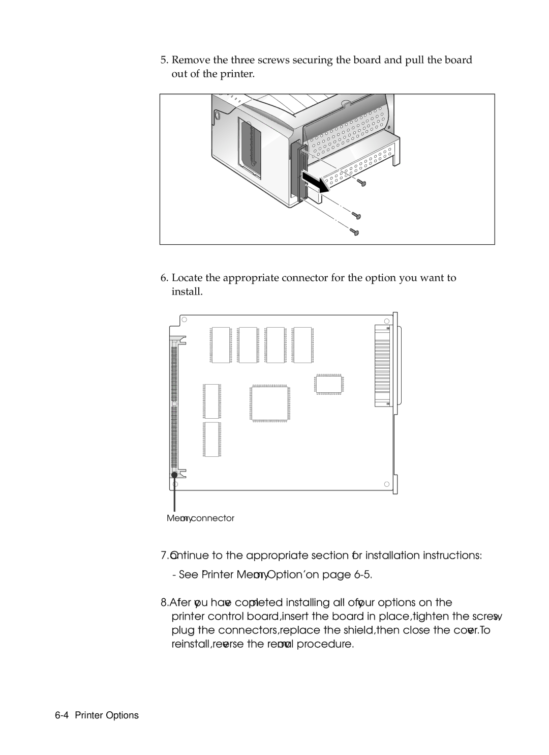 Samsung 6050 manual Memory connector 