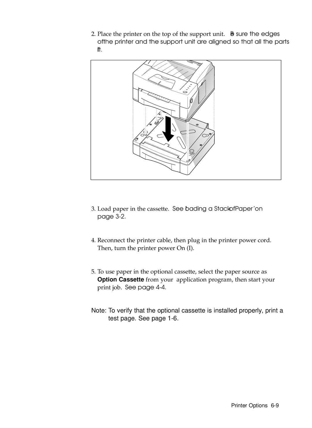 Samsung 6050 manual Printer Options 