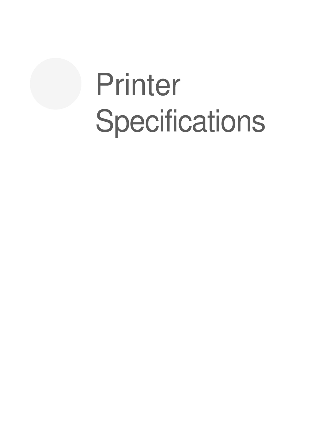 Samsung 6100N manual Printer Specifications 