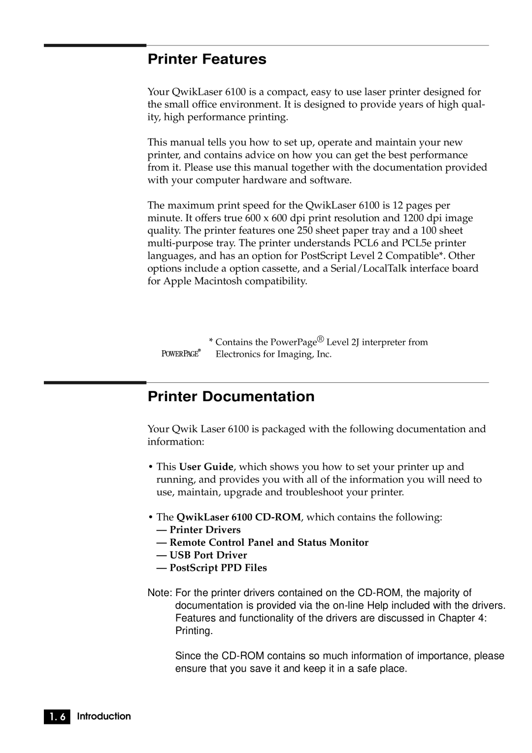 Samsung 6100N manual Printer Features, Printer Documentation 