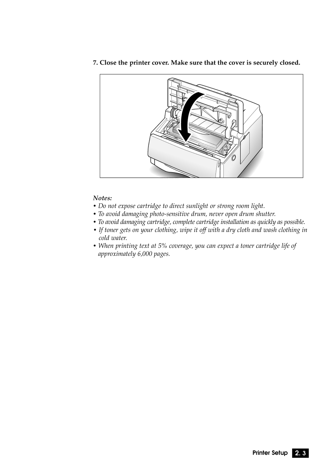 Samsung 6100N manual Printer Setup 2 