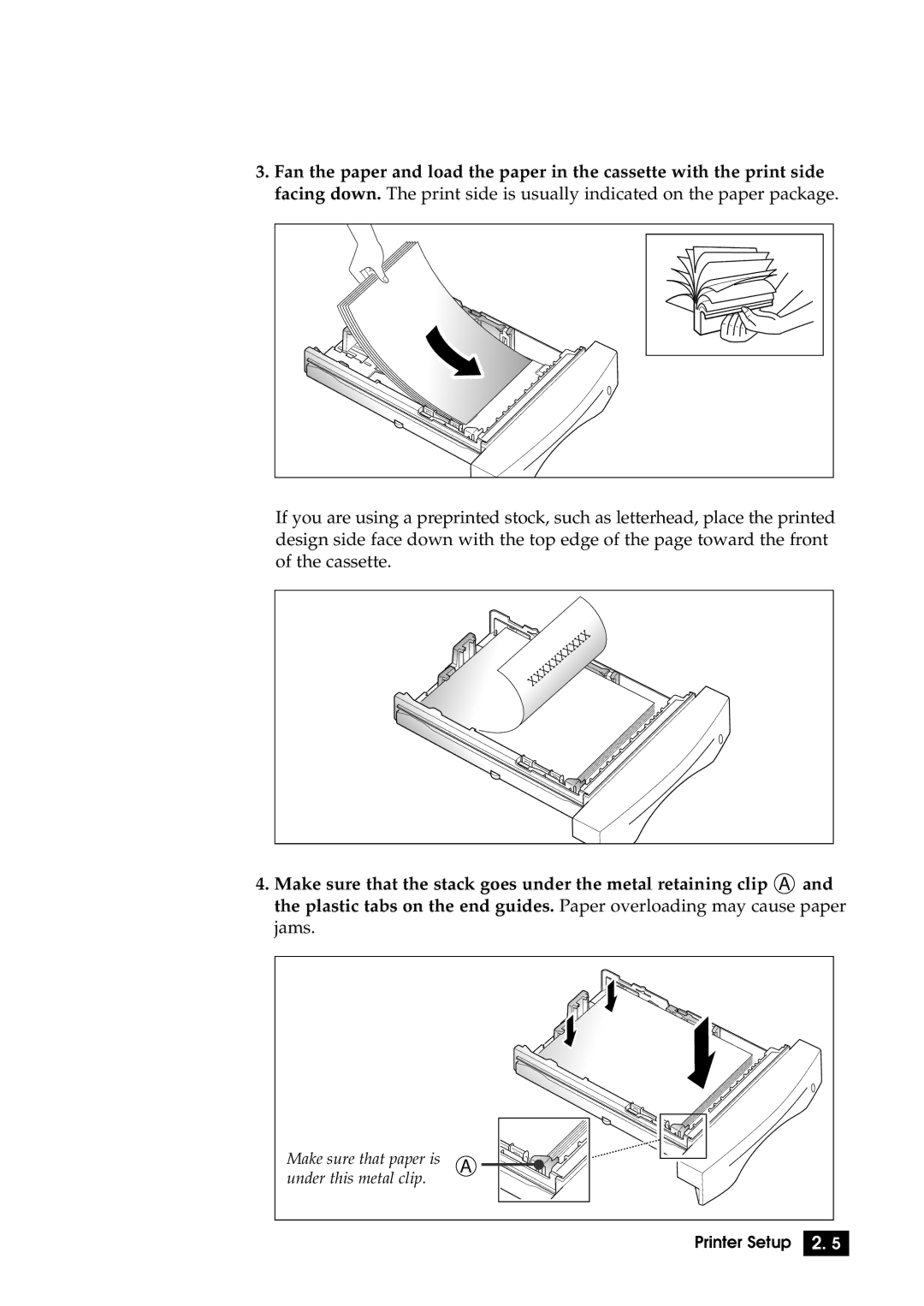 Samsung 6100N manual Make sure that paper is under this metal clip 