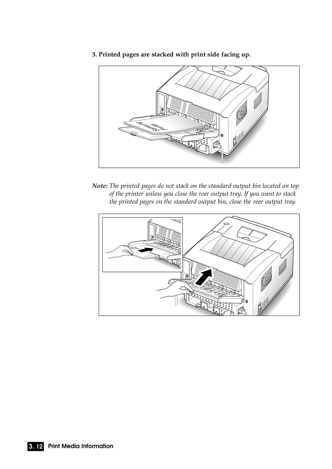 Samsung 6100N manual Printed pages are stacked with print side facing up 