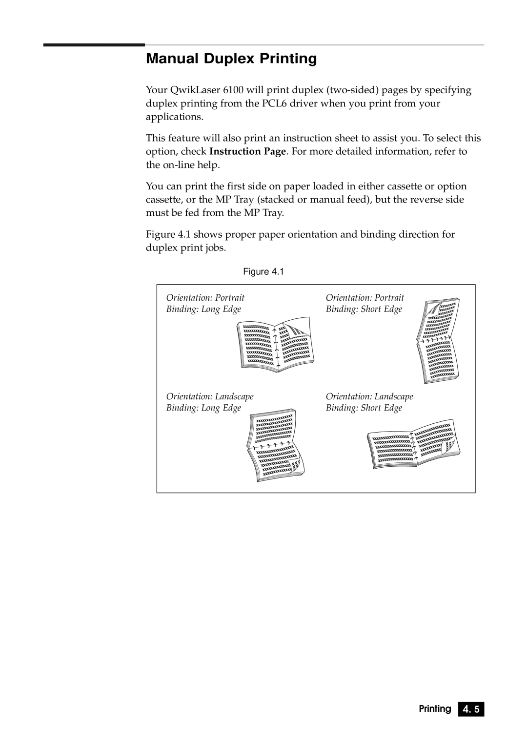 Samsung 6100N manual Manual Duplex Printing 