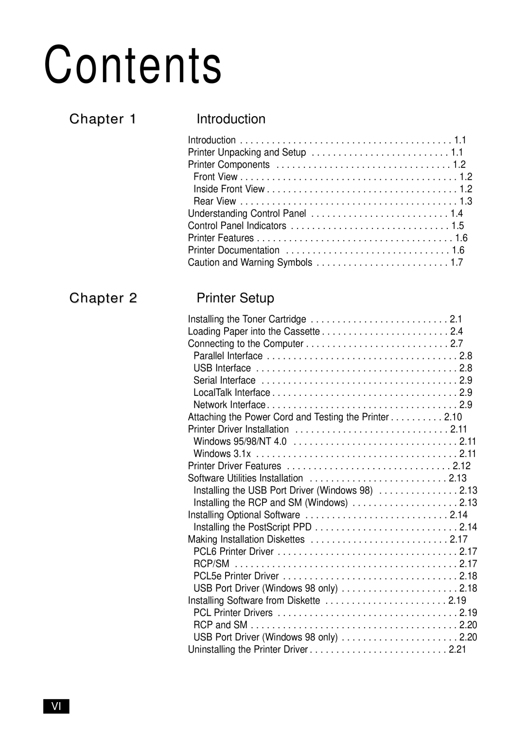 Samsung 6100N manual Contents 