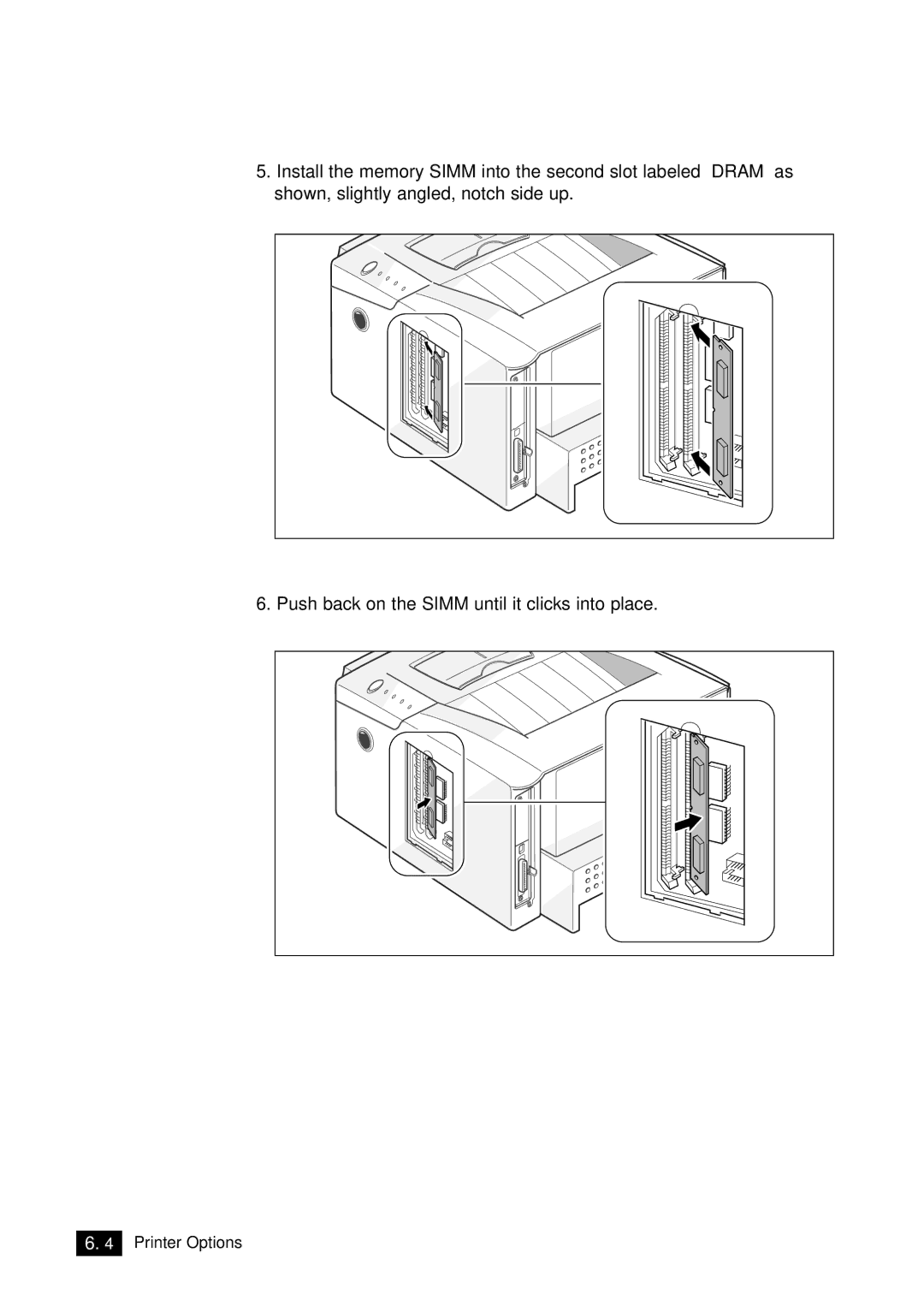 Samsung 6100N manual Printer Options 