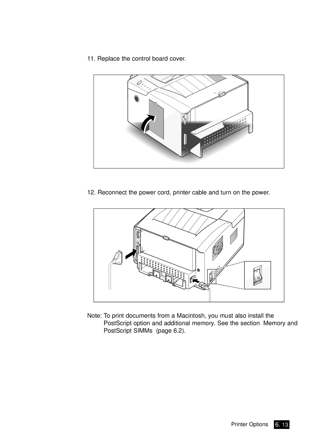 Samsung 6100N manual Printer Options 6 