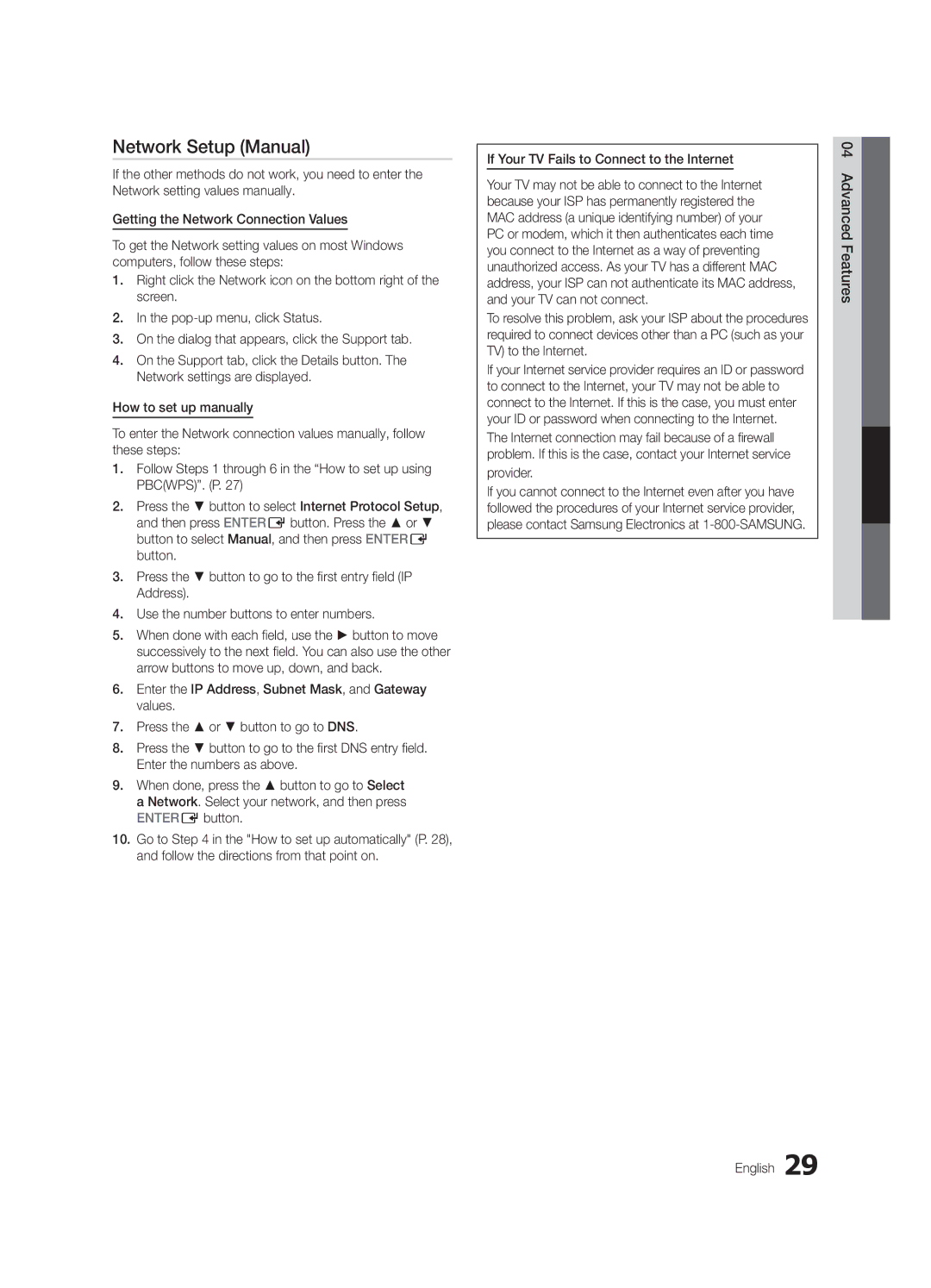 Samsung LN46D630, LN40D630 user manual Network Setup Manual, Provider 