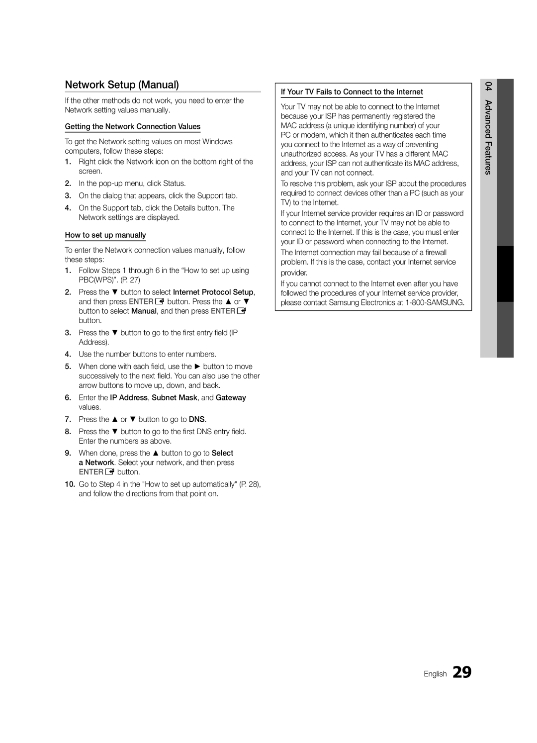 Samsung LN46C610, LN60C630, LN40C630, LN55C610 user manual Network Setup Manual, Provider 