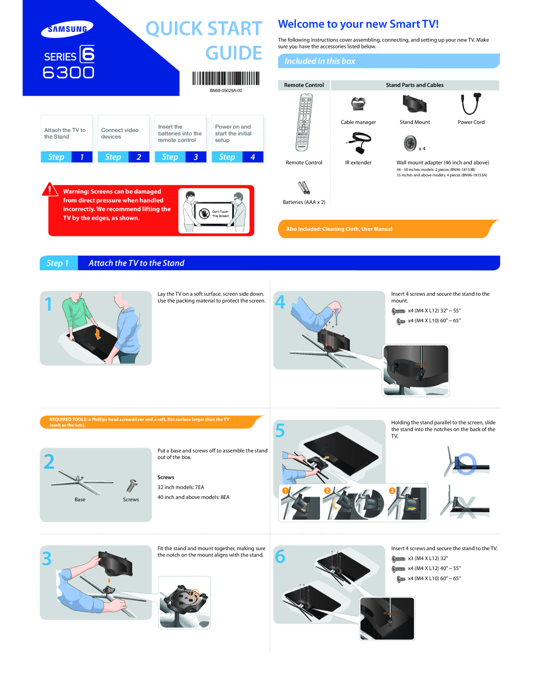 Samsung 6300 user manual Quick Start Guide 