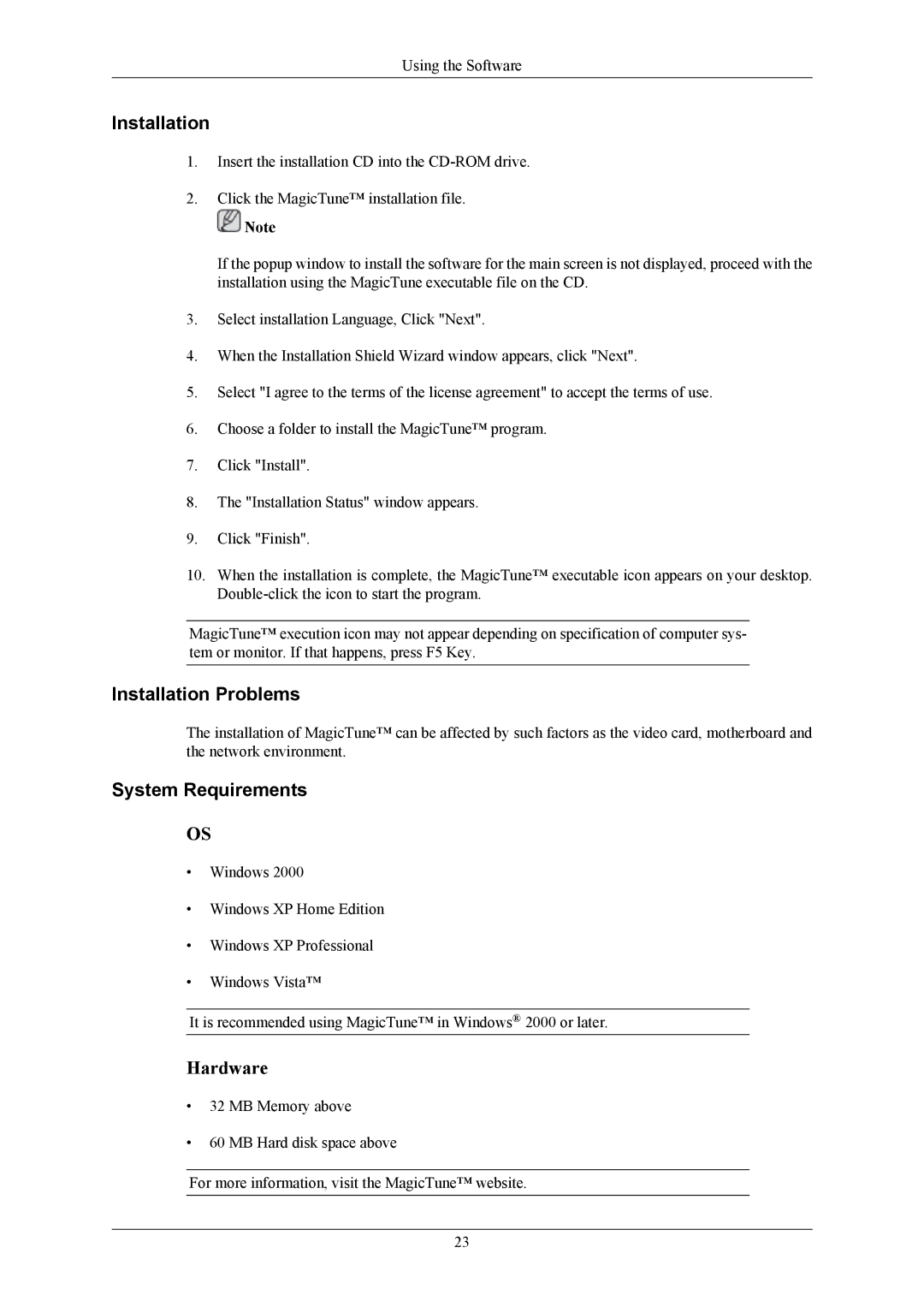 Samsung 632NW user manual Installation Problems, System Requirements 