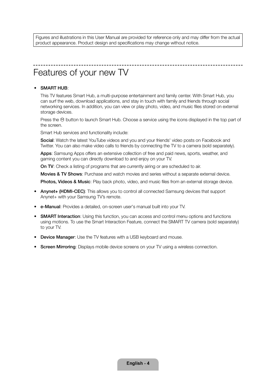 Samsung 6350 user manual Features of your new TV, Smart HUB 