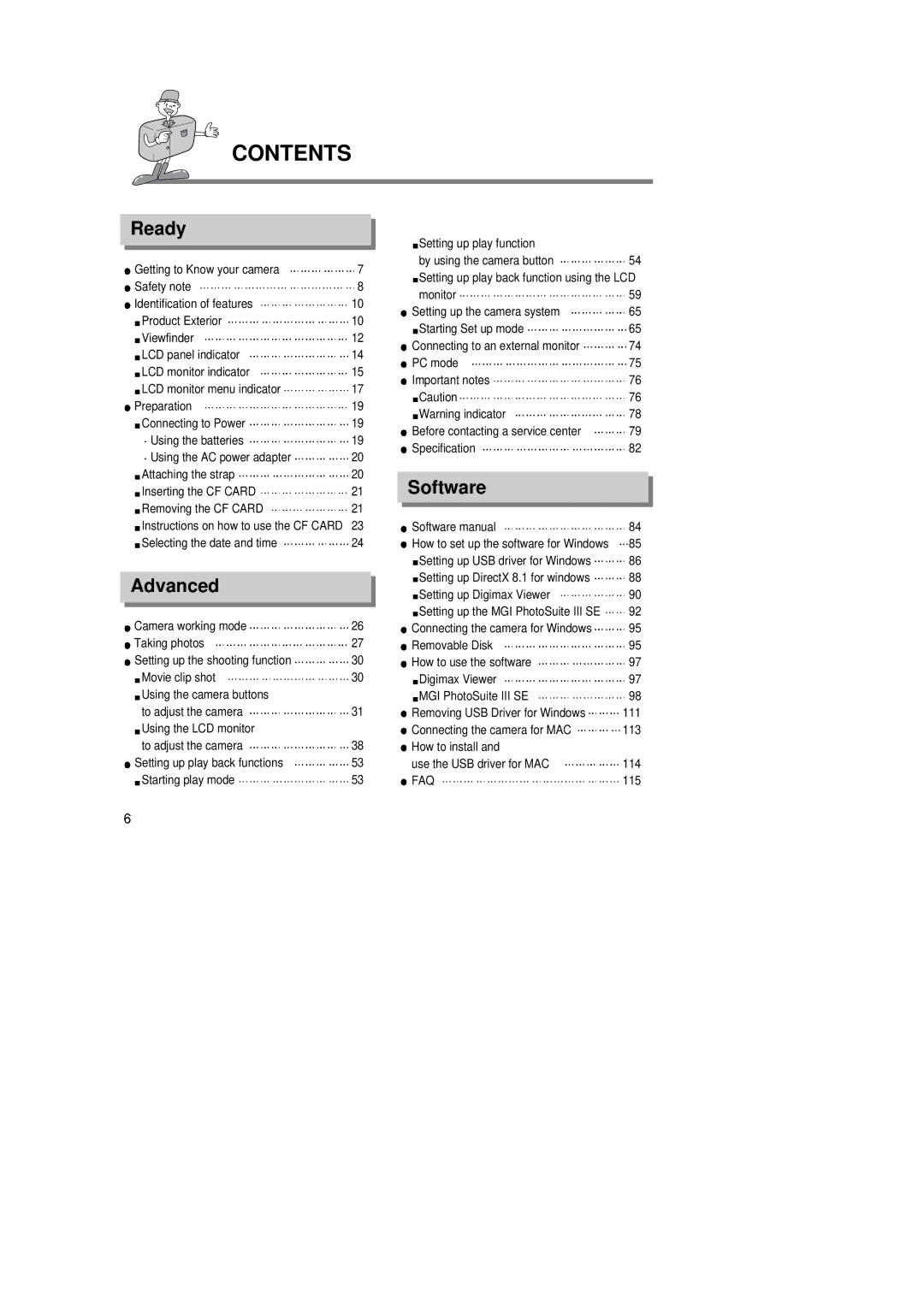 Samsung 6806-1247 manual Contents 