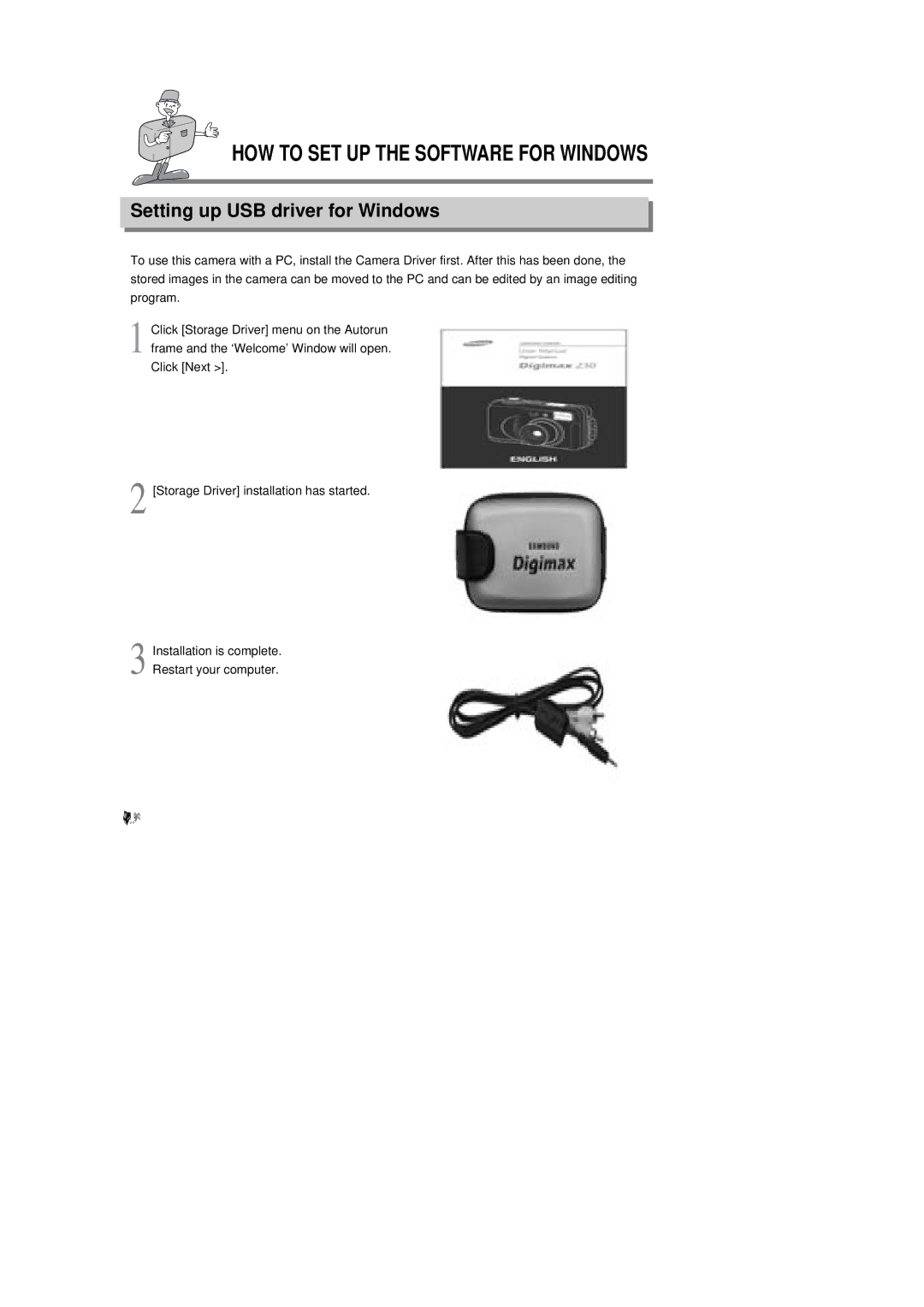 Samsung 6806-1247 manual Setting up USB driver for Windows 