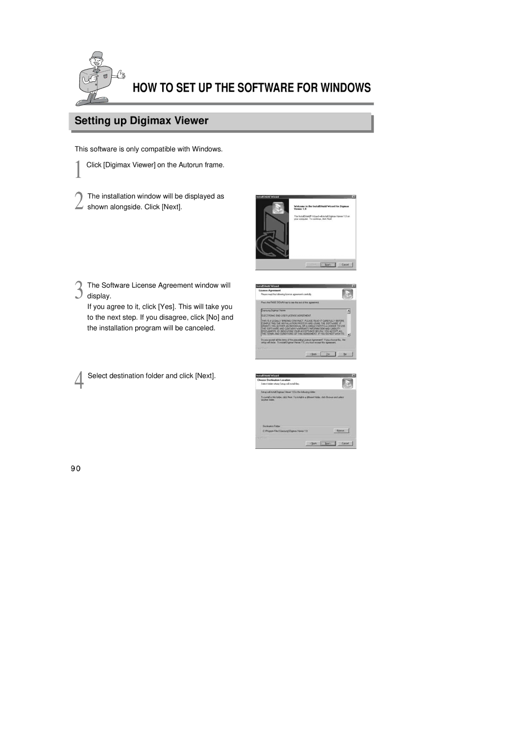 Samsung 6806-1247 manual Setting up Digimax Viewer 