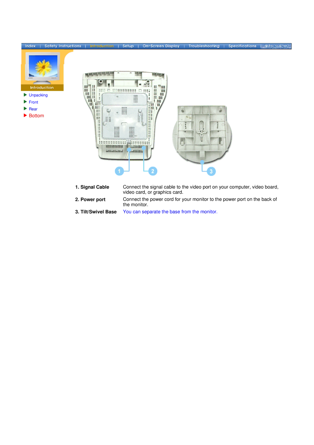 Samsung 700DF manual Bottom 