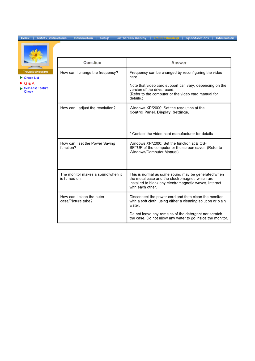 Samsung 700DF manual Question 