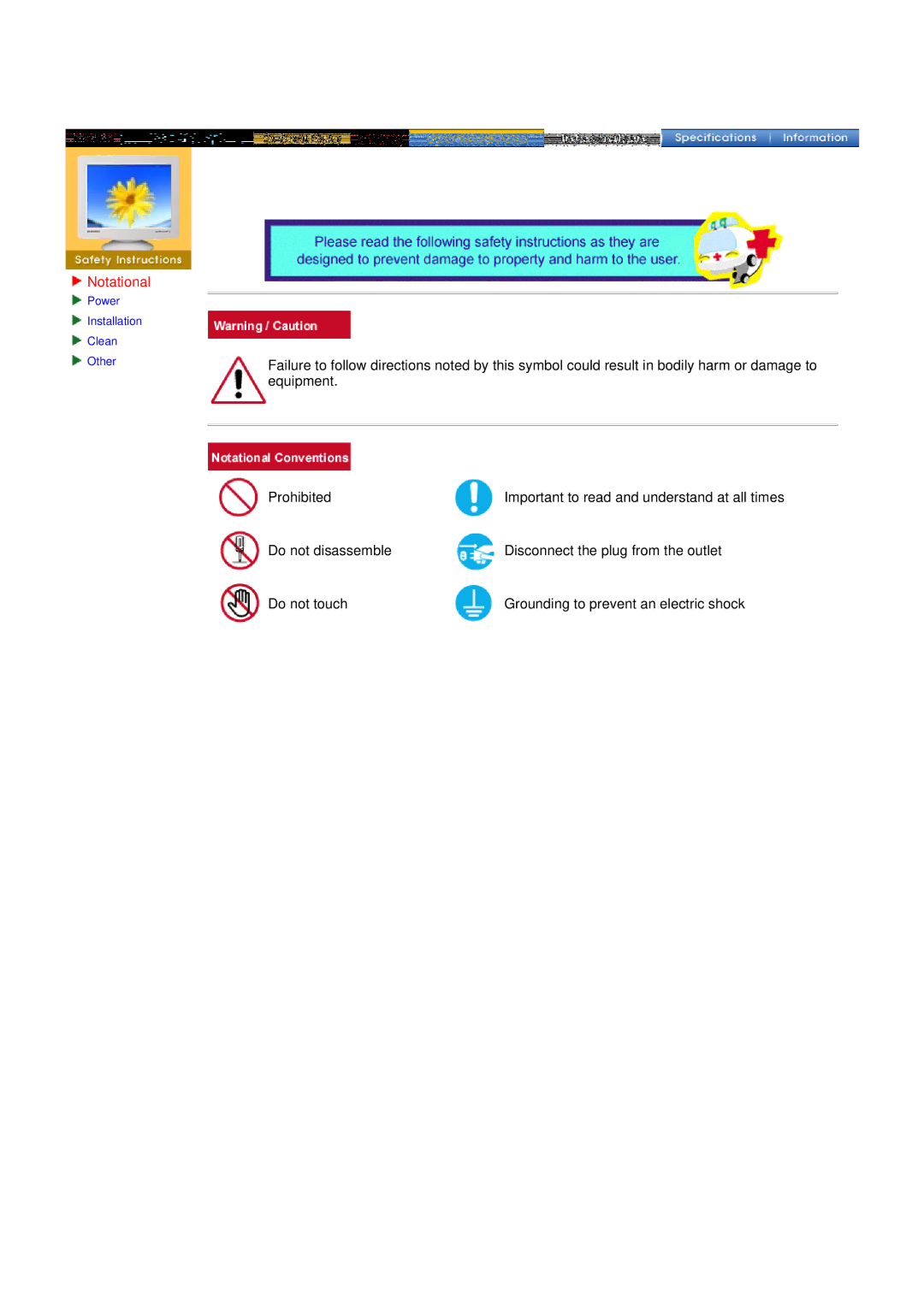 Samsung 700DF manual Notational 