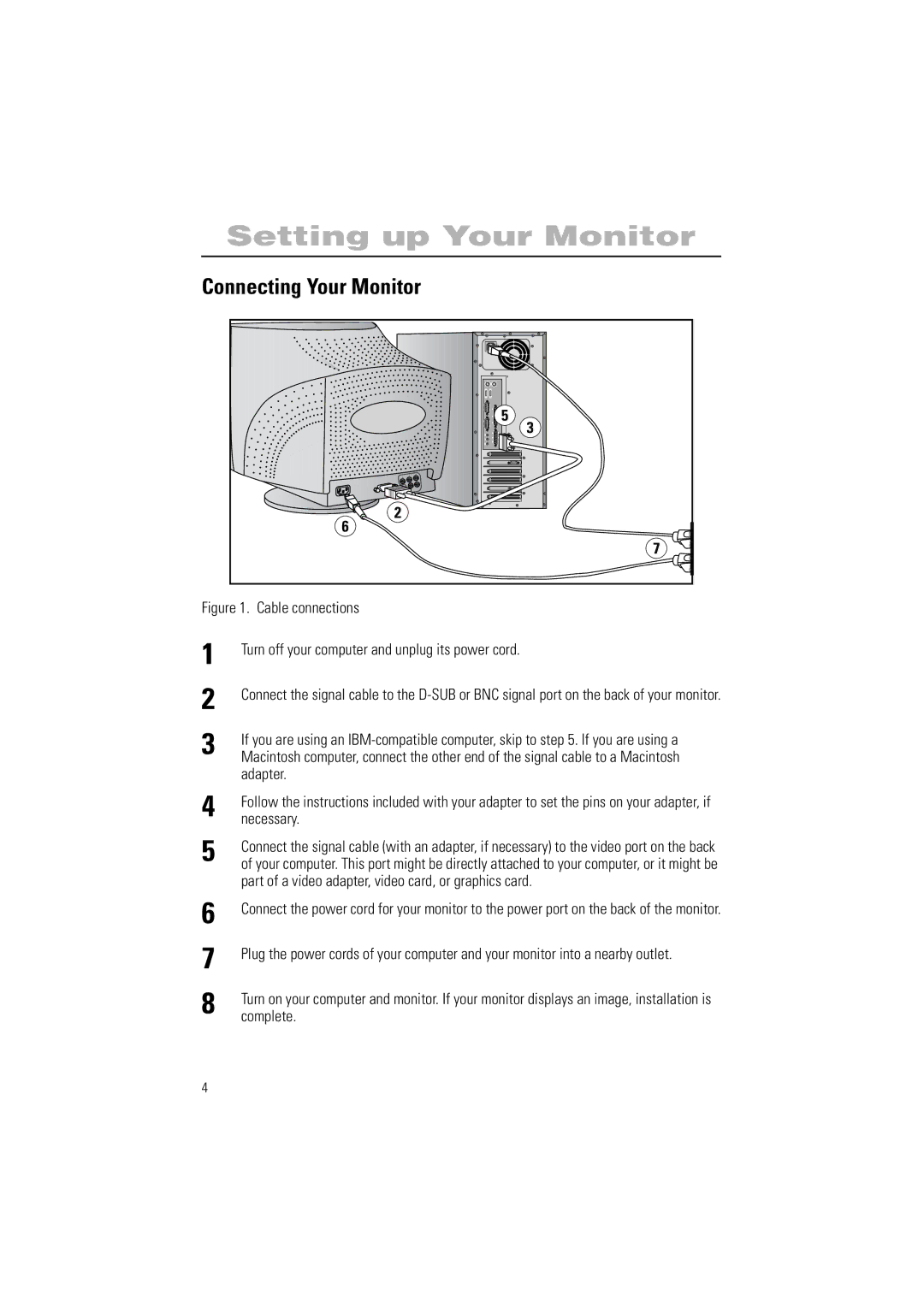 Samsung 700IFT, 900IFT manual Setting up Your Monitor, Connecting Your Monitor 