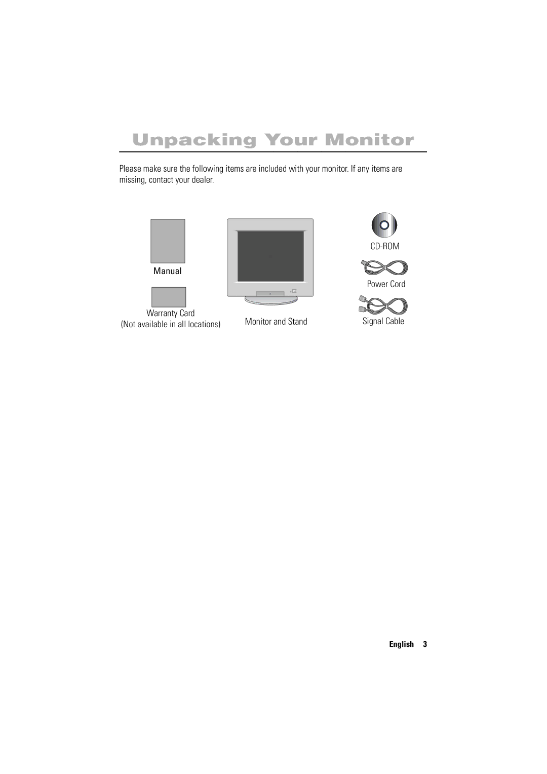 Samsung 700NF manual Unpacking Your Monitor, Power Cord Monitor and Stand 