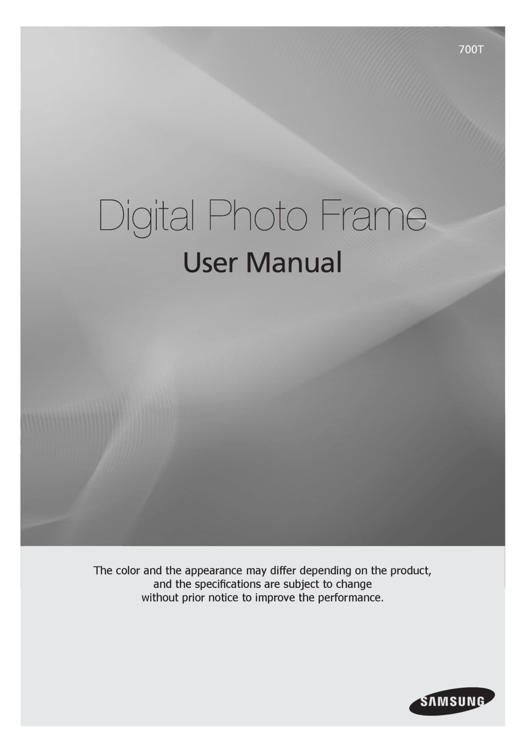 Samsung 700T user manual Digital Photo Frame 