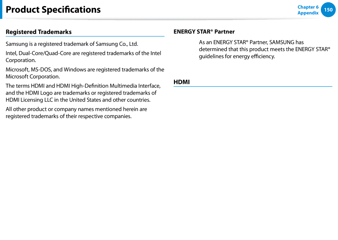 Samsung 700Z5C manual Registered Trademarks, Energy Star Partner 