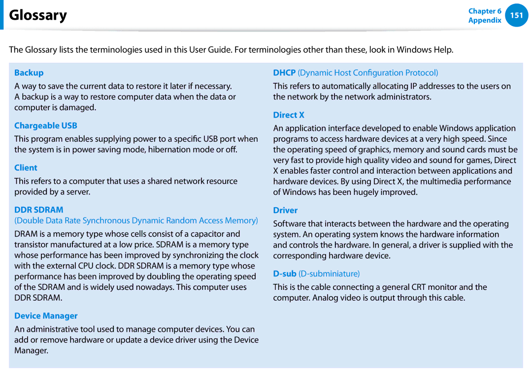 Samsung 700Z5C manual Glossary 