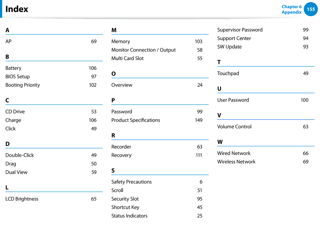 Samsung 700Z5C manual Index 