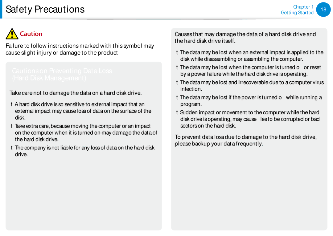 Samsung 700Z5C manual Safety Precautions 