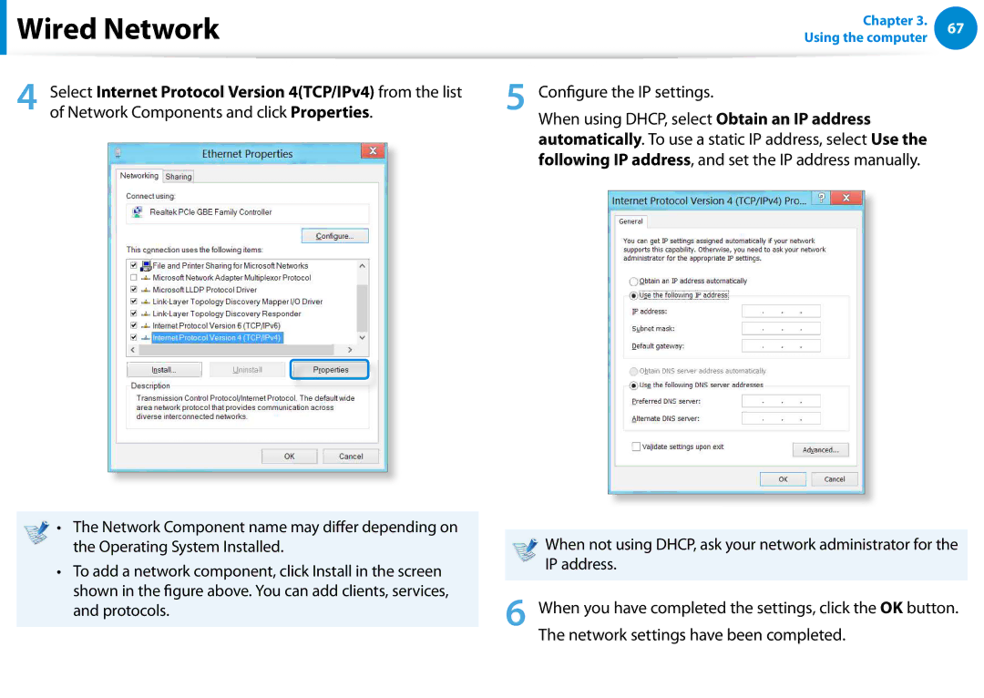 Samsung 700Z5C manual Protocols, Network settings have been completed 