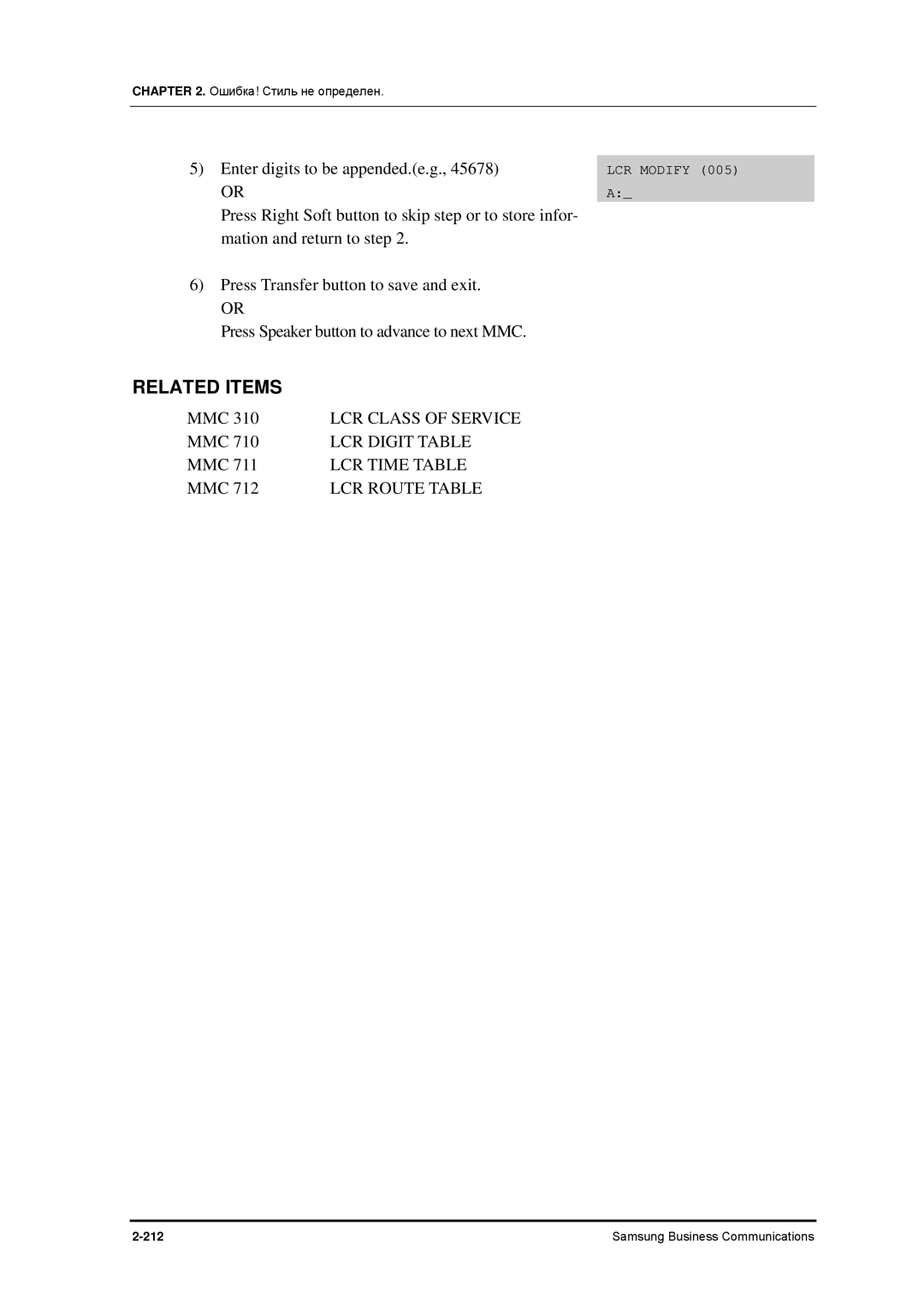 Samsung 7100 manual Enter digits to be appended.e.g 