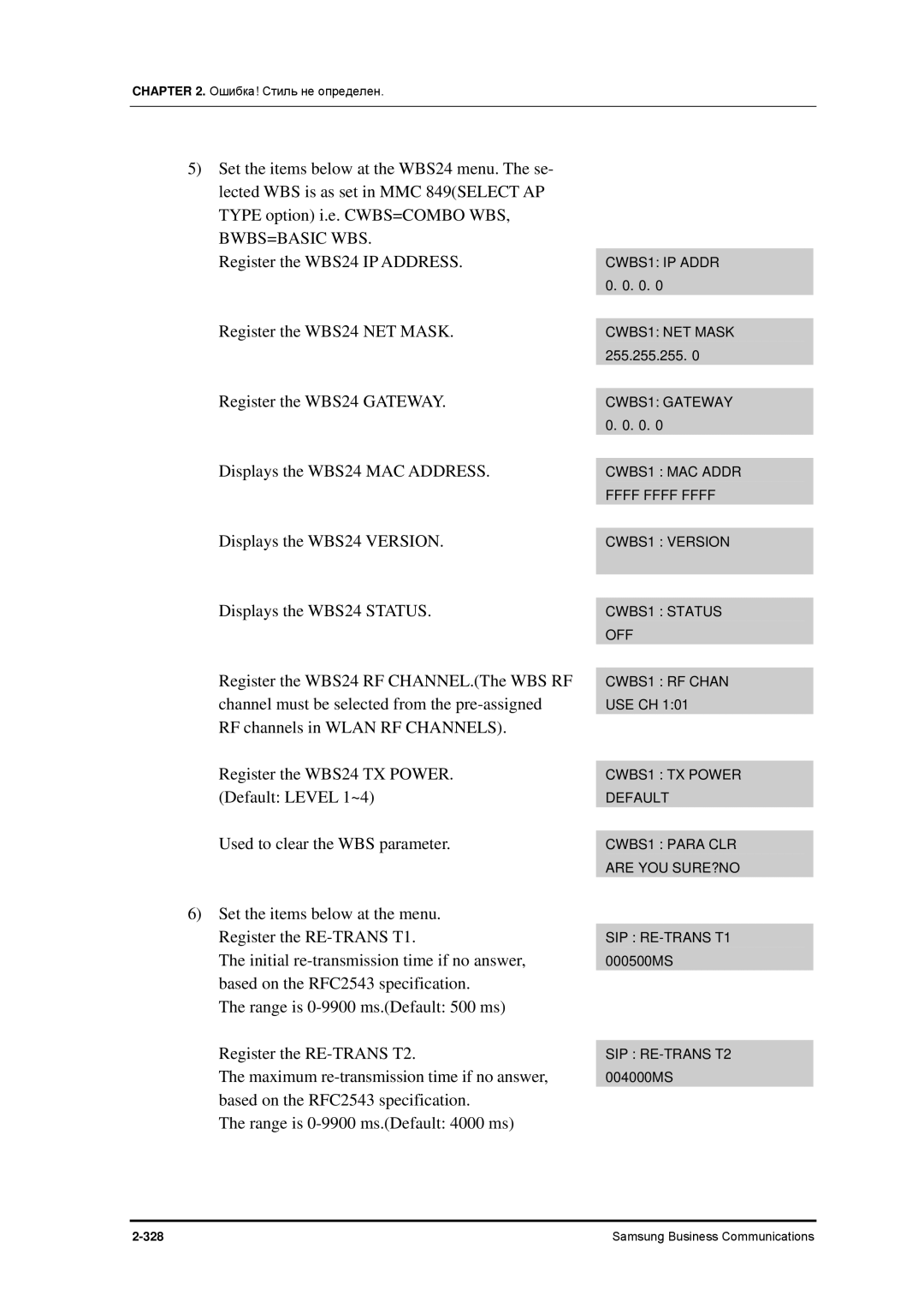 Samsung 7100 manual Bwbs=Basic Wbs 