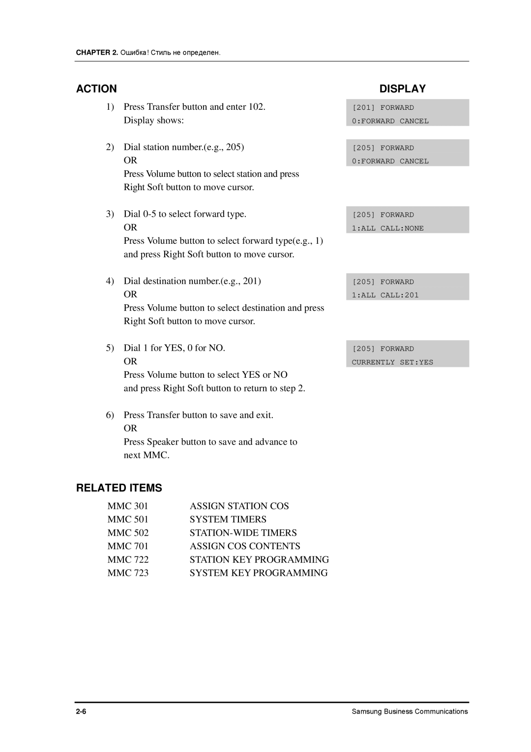 Samsung 7100 manual System Timers, STATION-WIDE Timers 