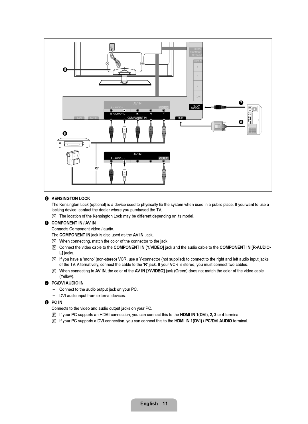 Samsung 71000 user manual Kensington Lock 