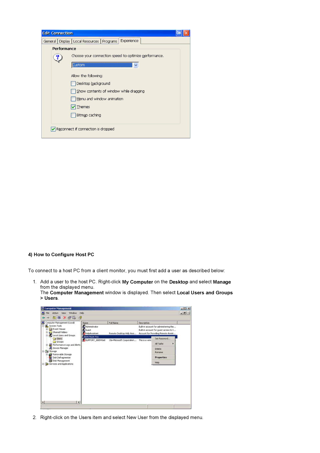 Samsung 710NT manual How to Configure Host PC 