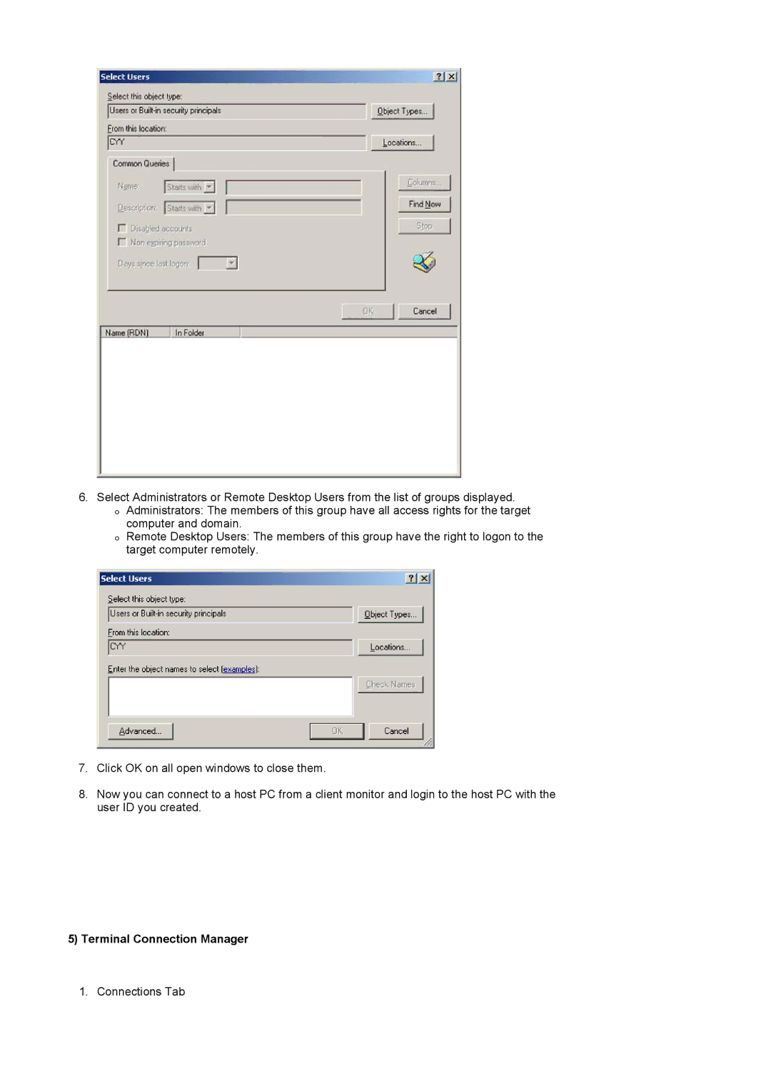 Samsung 710NT manual Terminal Connection Manager 