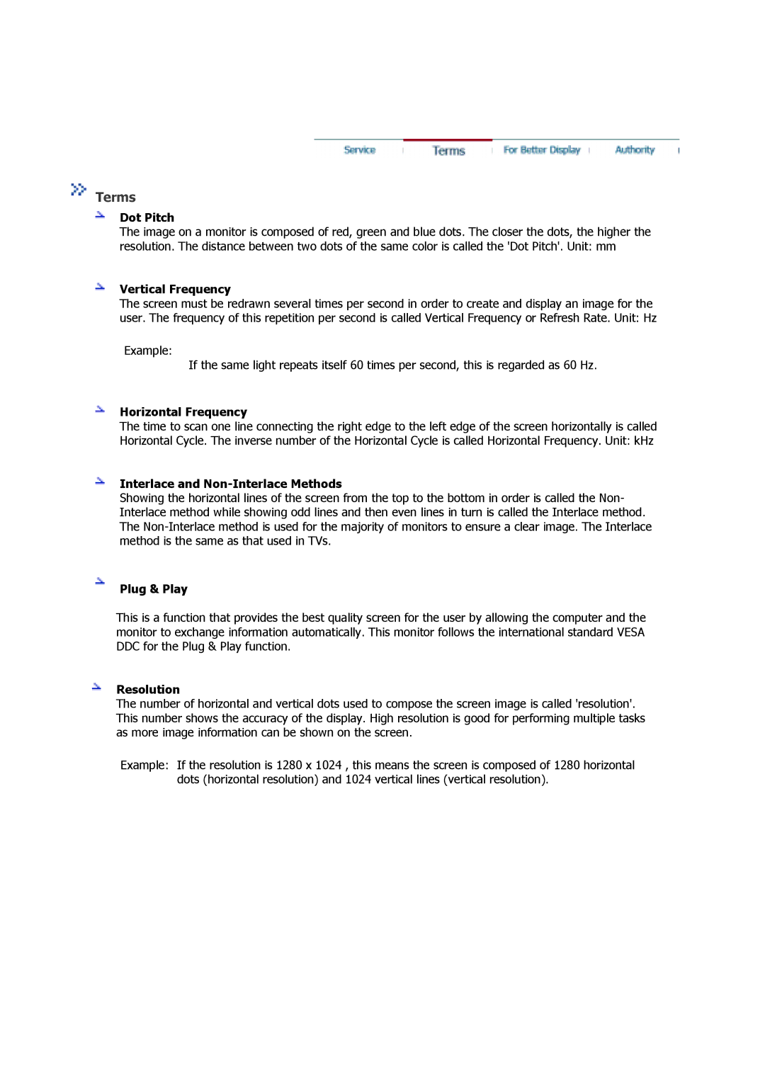 Samsung 710V manual Terms 