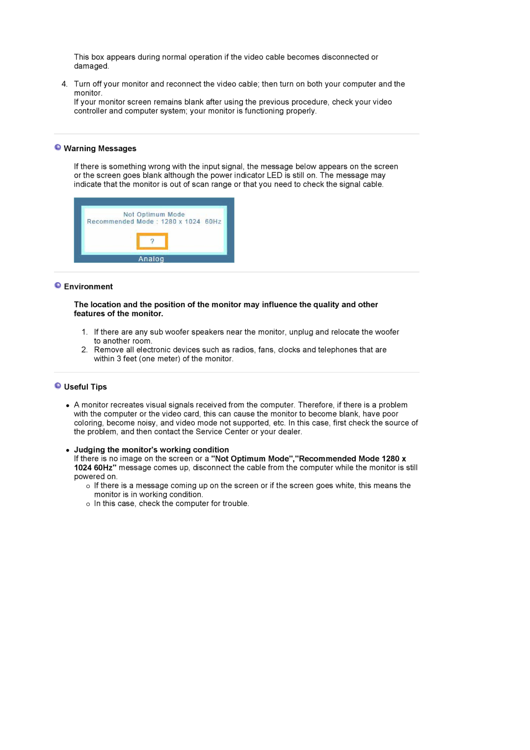 Samsung 714BM manual Useful Tips 