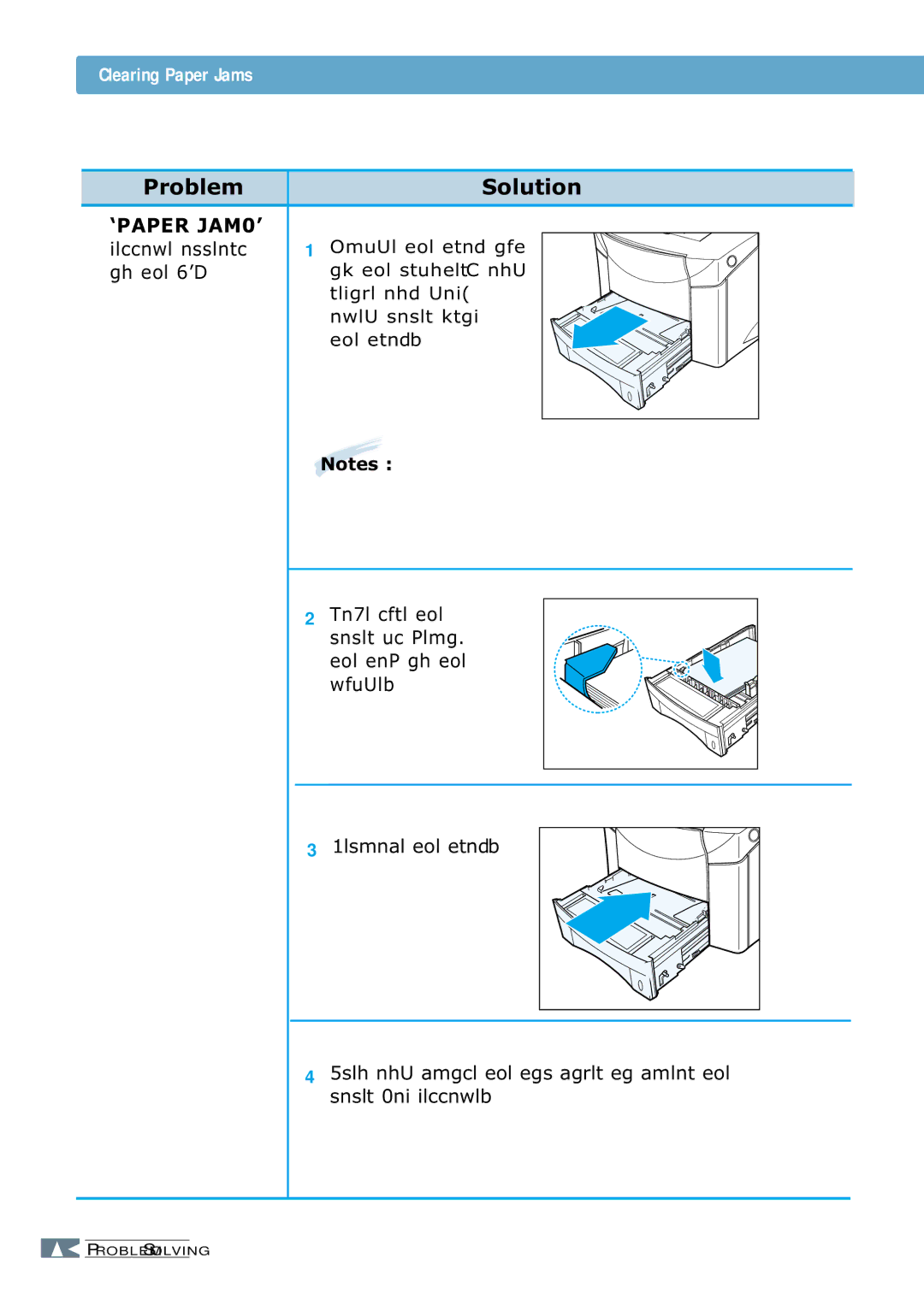 Samsung 7300N manual Clearing Paper Jams 