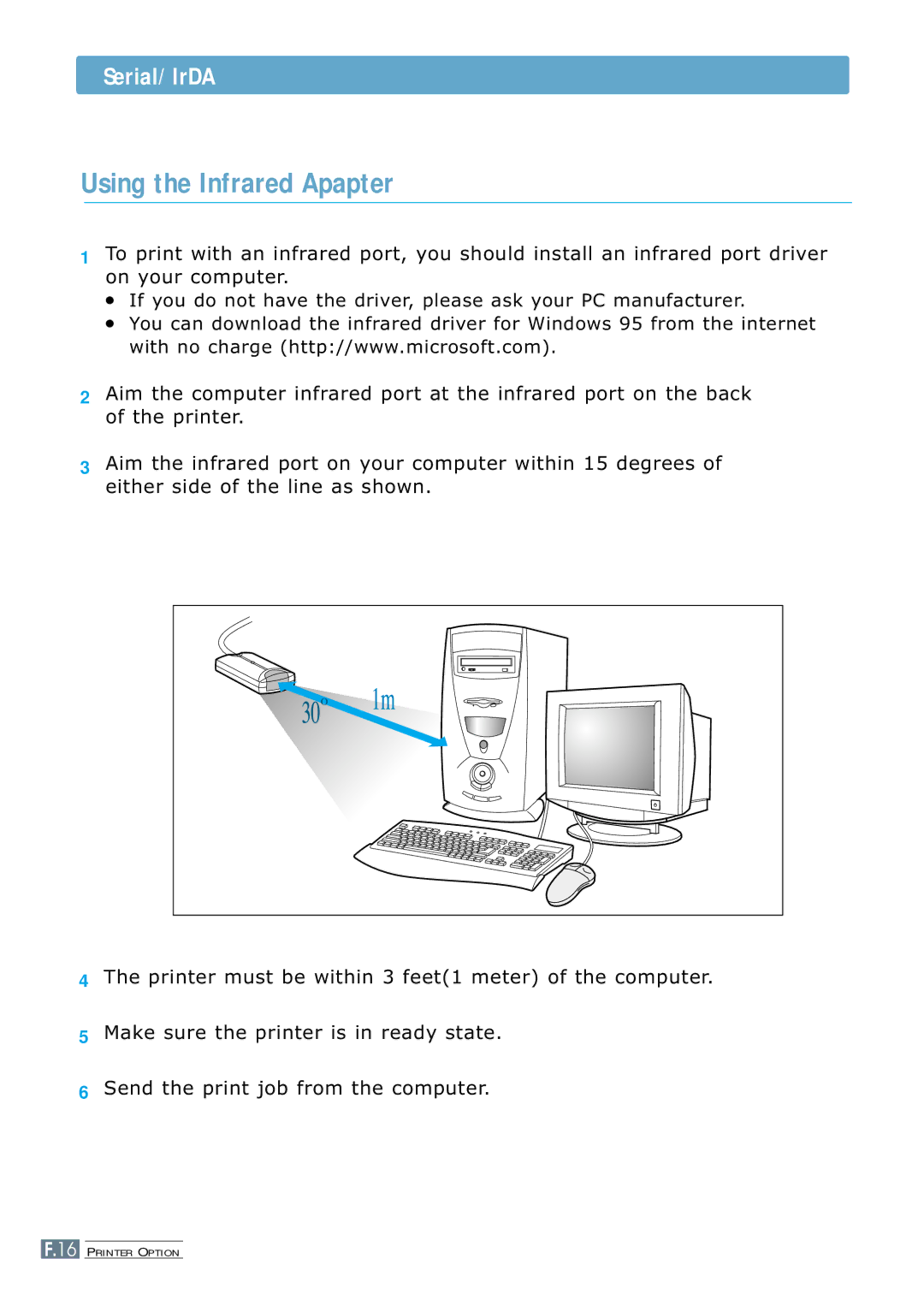 Samsung 7300N manual Using the Infrared Apapter 