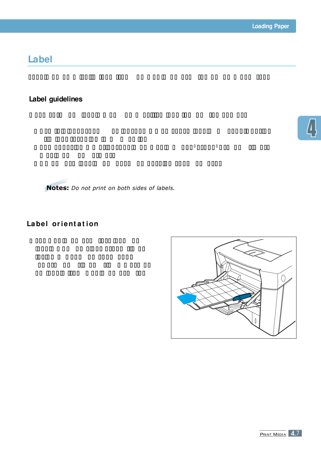 Samsung 7300N manual Label guidelines 