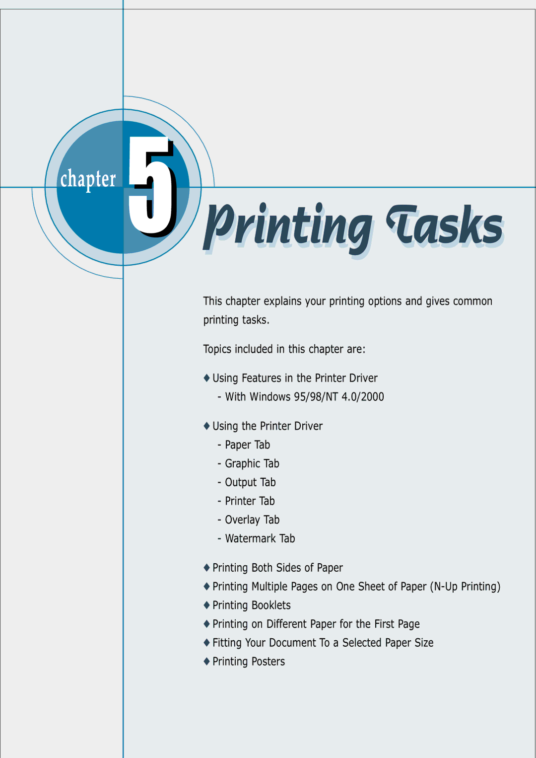 Samsung 7300N manual Printing Tasks 